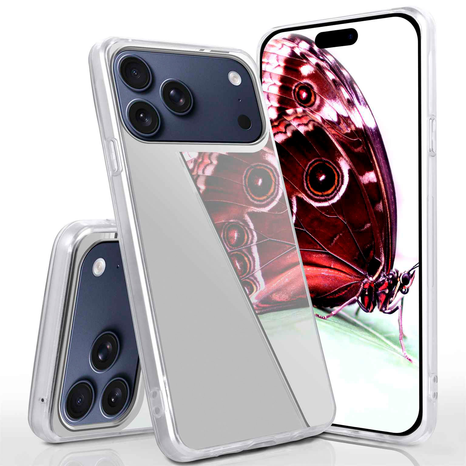 moex Mirror Case iPhone 17 Pro Max Spiegelhülle – Silber