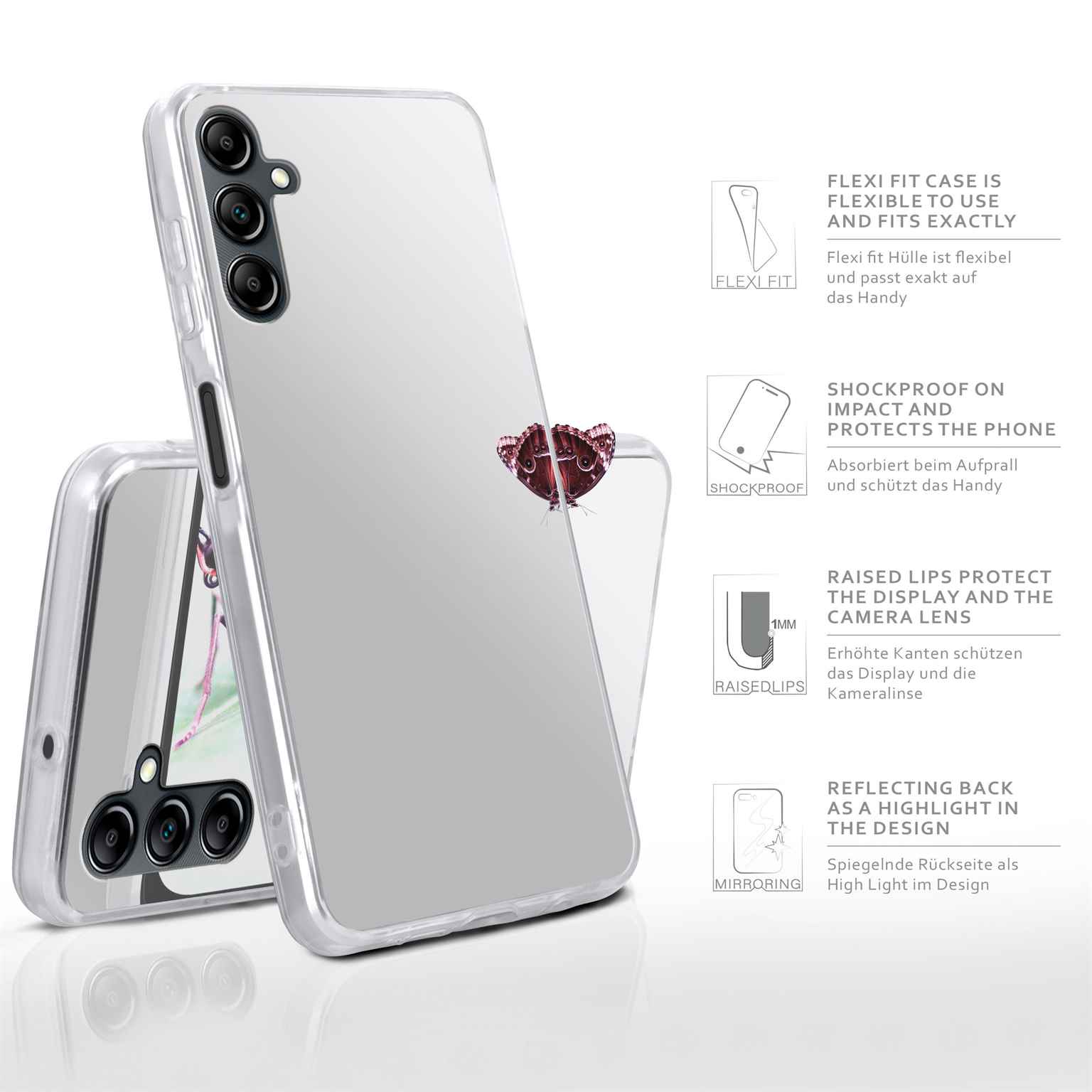 moex Mirror Case Samsung Galaxy A14 5G Spiegelhülle – Weiteres Produktbild 1