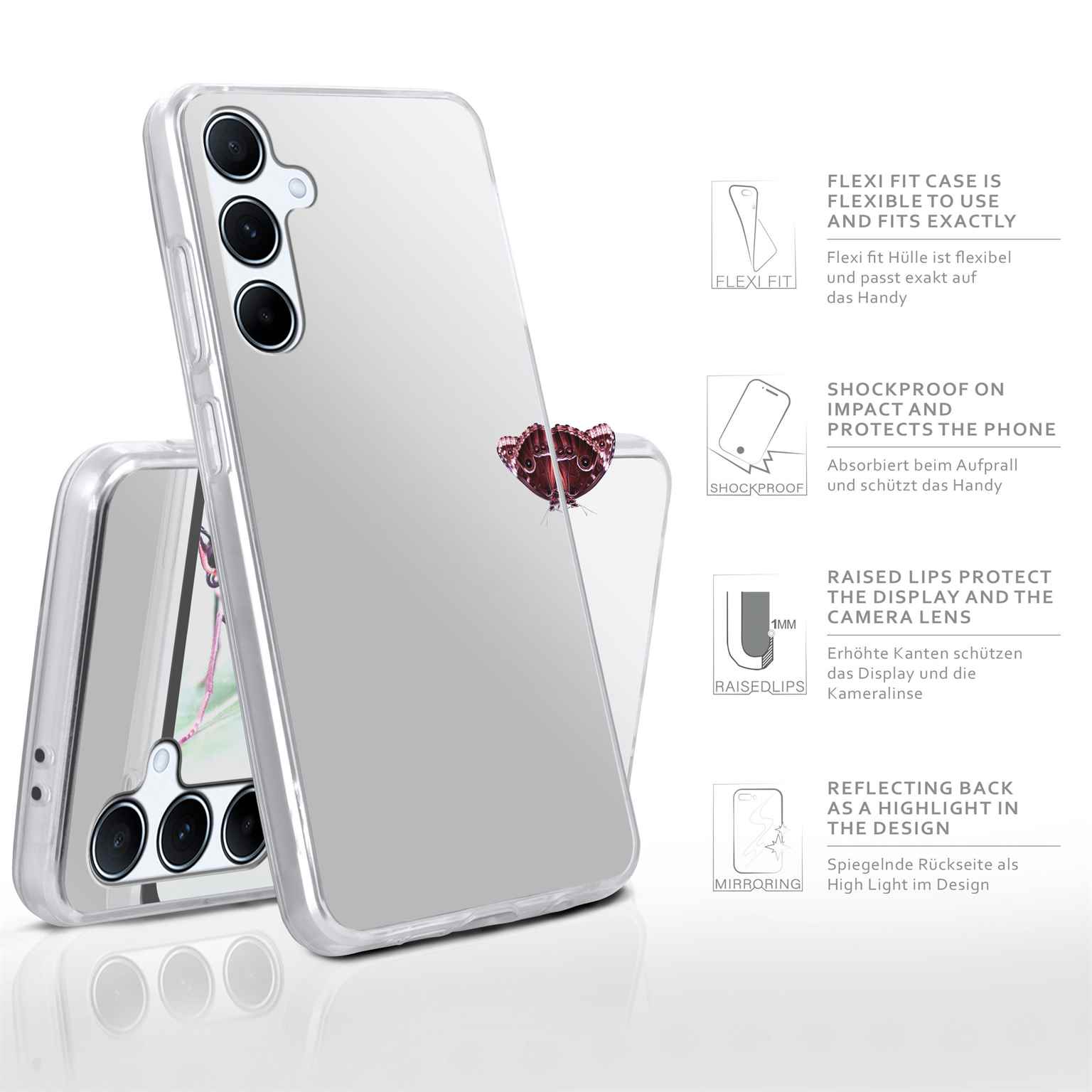 moex Mirror Case Samsung Galaxy A56 5G Spiegelhülle – Weiteres Produktbild 2