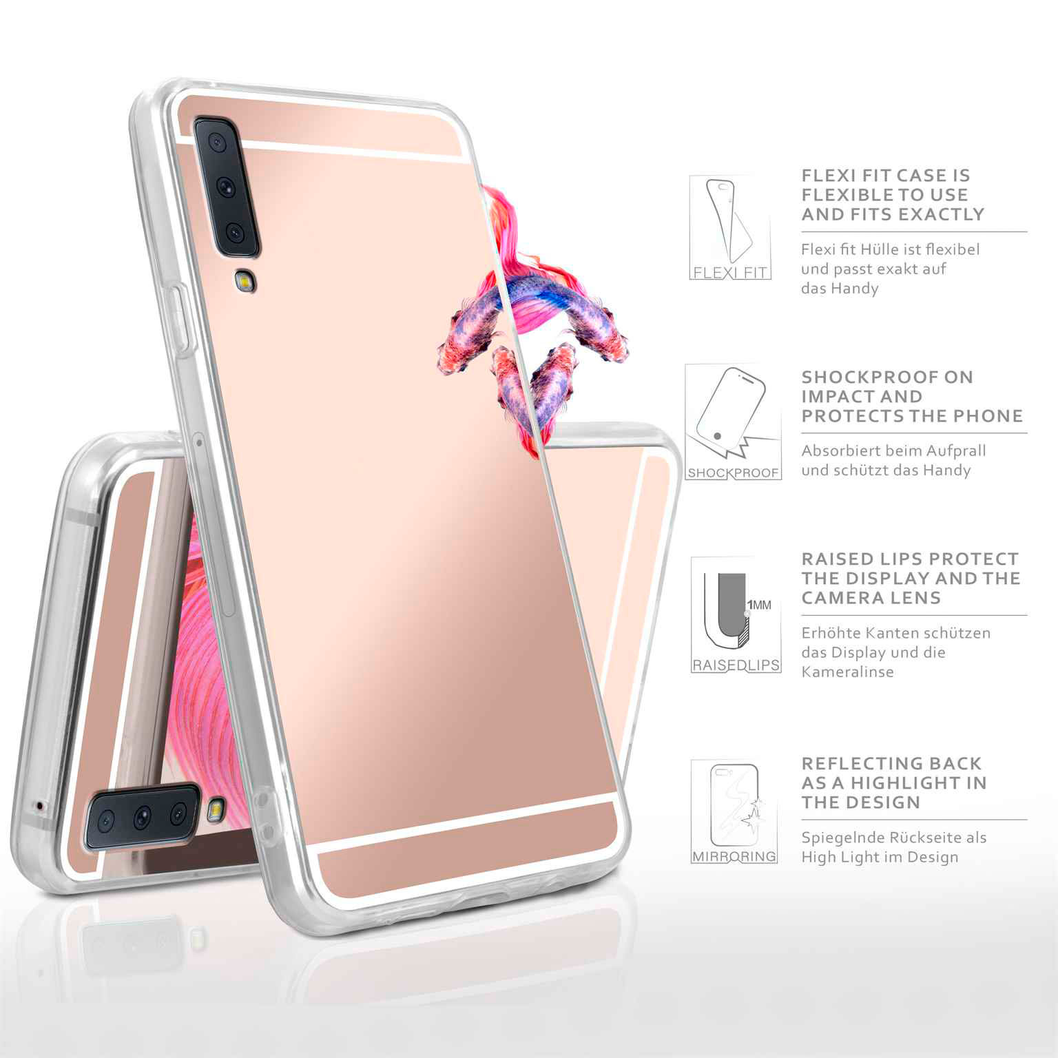 moex Mirror Case Samsung Galaxy A7 (2018) Spiegelhülle – Weiteres Produktbild 1