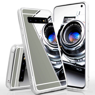 moex moex Mirror Case Samsung Galaxy S10 Spiegelhülle – Platin-Schwarz