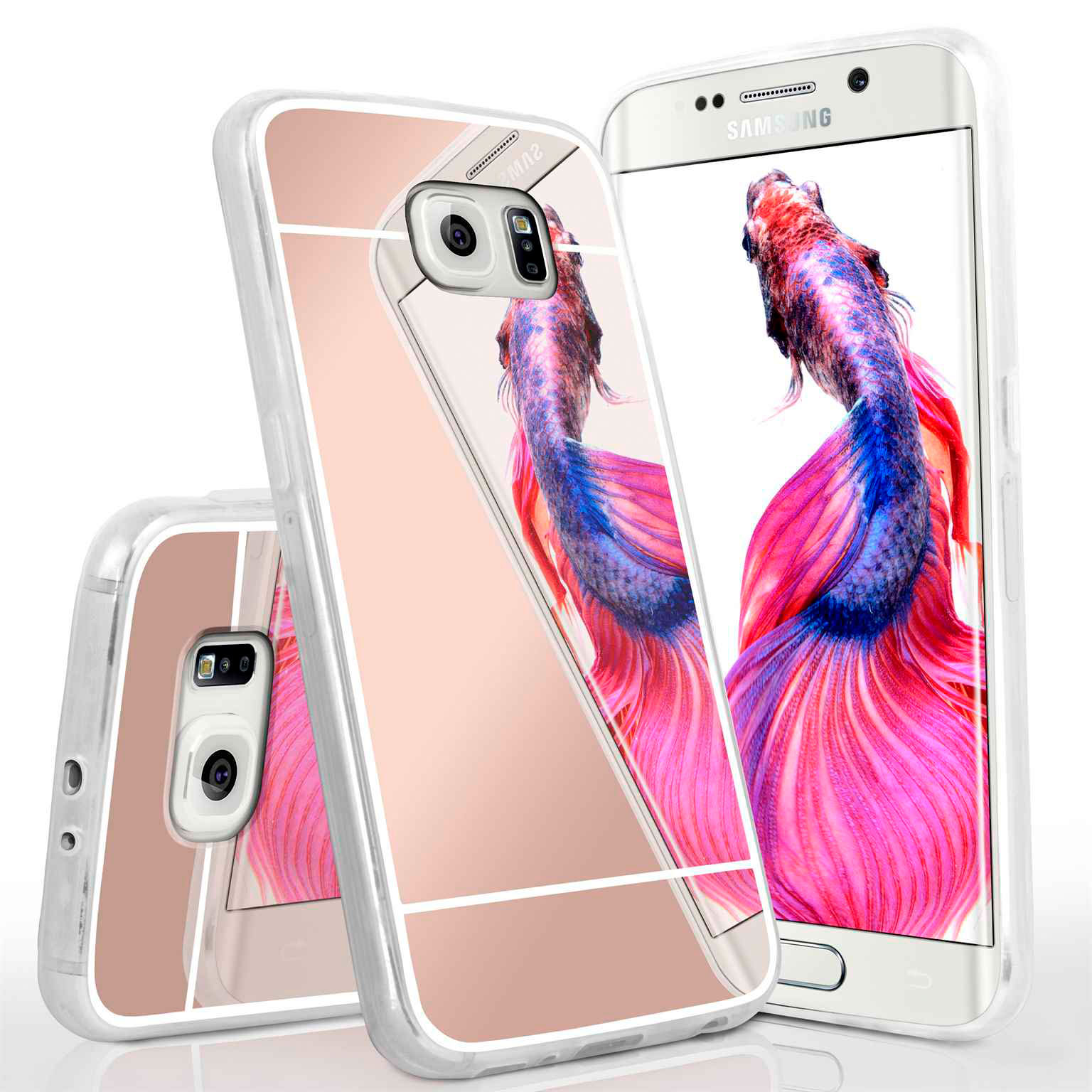 moex Mirror Case Samsung Galaxy S6 Edge Spiegelhülle – Rose-Gold