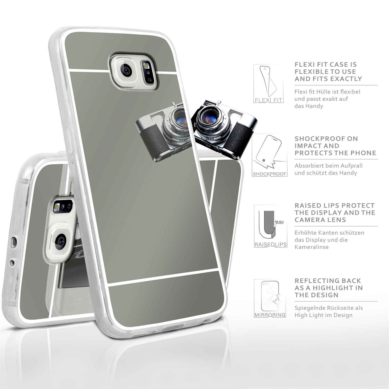 moex Mirror Case Samsung Galaxy S6 Edge Spiegelhülle – Weiteres Produktbild 2 moex Mirror Case Samsung Galaxy S6 Edge Spiegelhülle – Weiteres Produktbild 2