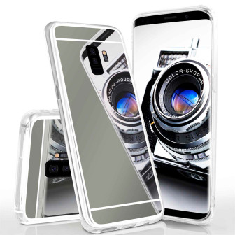 moex moex Mirror Case Samsung Galaxy S9 Plus Spiegelhülle – Platin-Schwarz