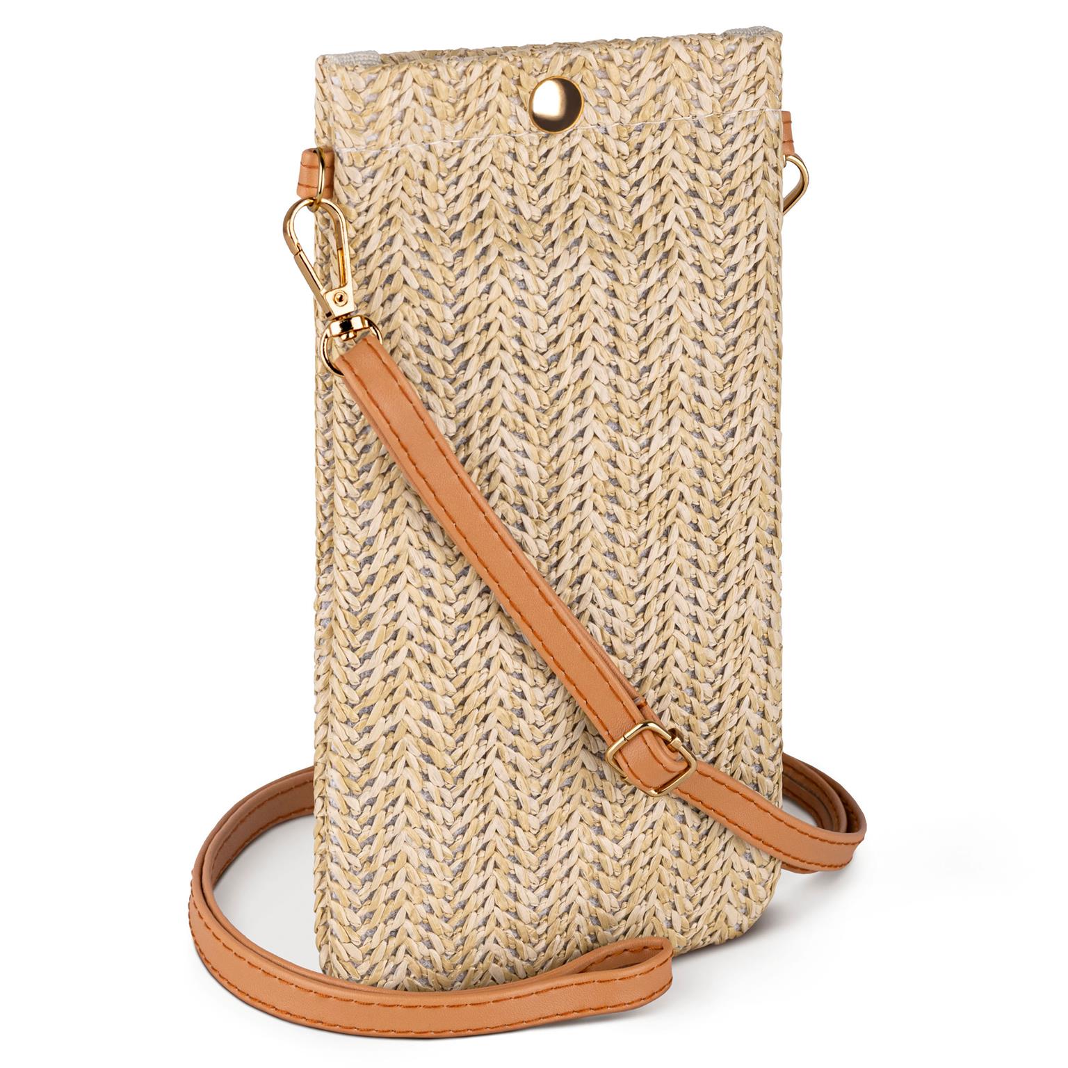 moex Handytasche zum Umhängen minimalistischer Stroh Look – Palm Pouch – undefined