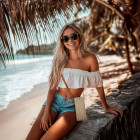 moex Handytasche zum Umhängen minimalistischer Stroh Look – Palm Pouch – Weiteres Produktbild 2