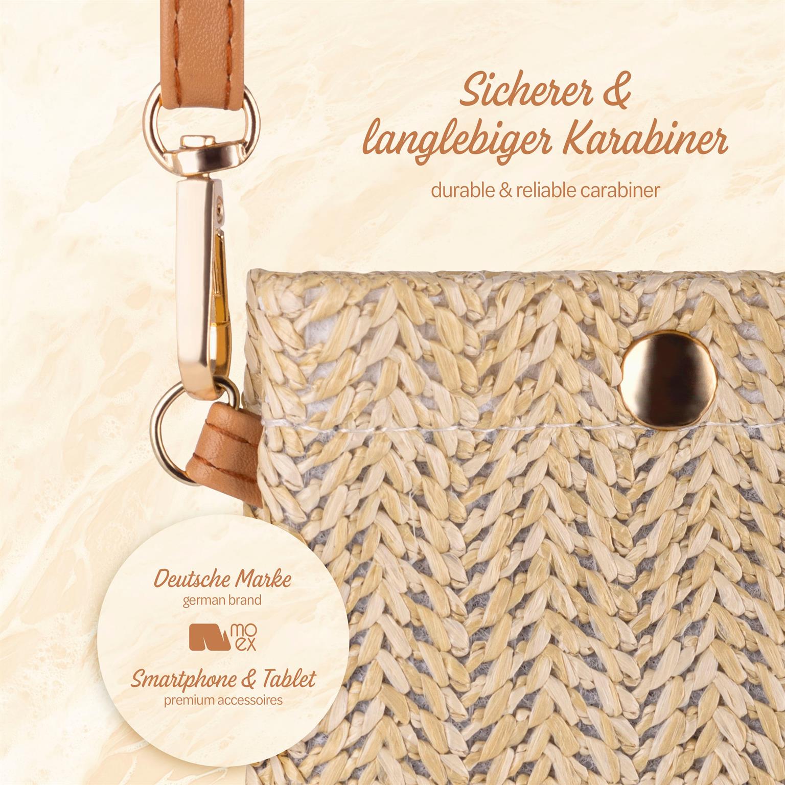 moex Handytasche zum Umhängen minimalistischer Stroh Look – Palm Pouch – Weiteres Produktbild 3