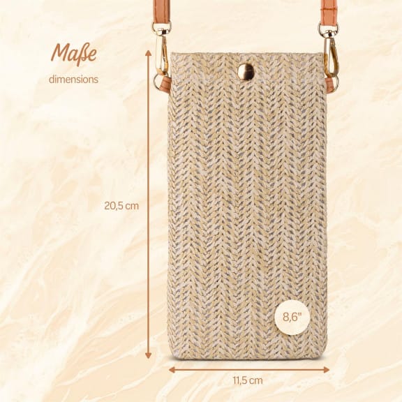 moex Handytasche zum Umhängen minimalistischer Stroh Look – Palm Pouch – Weiteres Produktbild 9 moex Handytasche zum Umhängen minimalistischer Stroh Look – Palm Pouch – Weiteres Produktbild 9