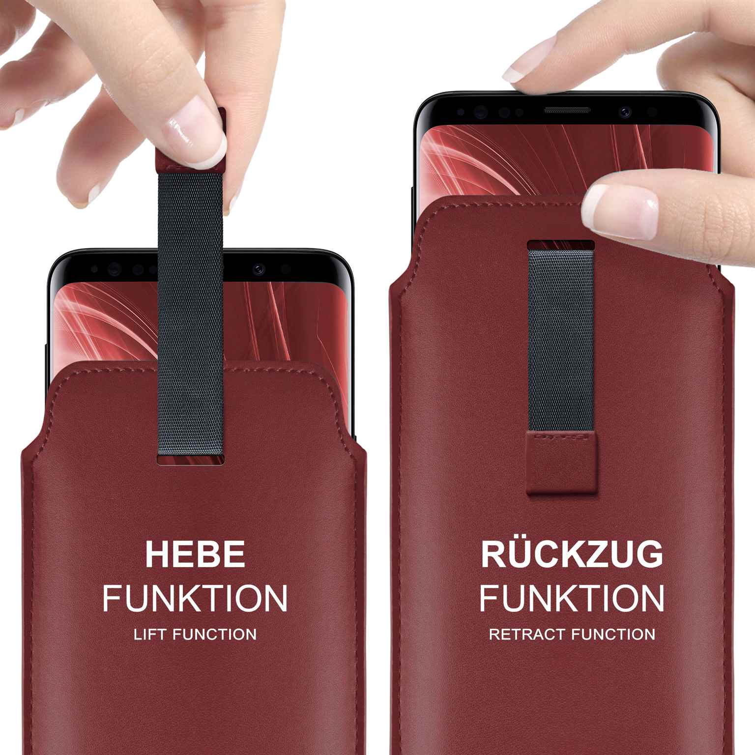 moex Pull Case iPhone 16 Einsteckhülle Leder Optik – Weiteres Produktbild 1
