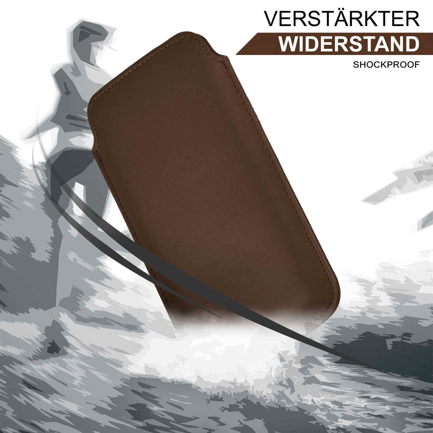 moex Pull Case iPhone XS Max Einsteckhülle Leder Optik – Weiteres Produktbild 3