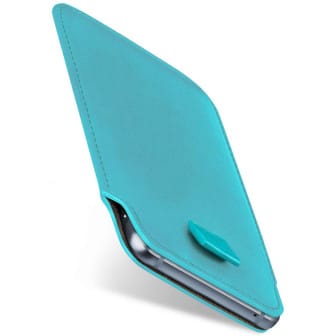 moex moex Pull Case Google Pixel 7a Einsteckhülle Leder Optik – Aqua-Cyan