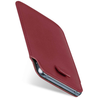 moex Pull Case iPhone Air Einsteckhülle Leder Optik – Bordeaux