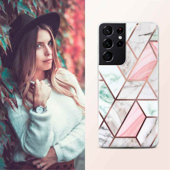 ONEFLOW Sense Case Samsung Galaxy S21 Ultra Marmor Optik – Weiteres Produktbild 4