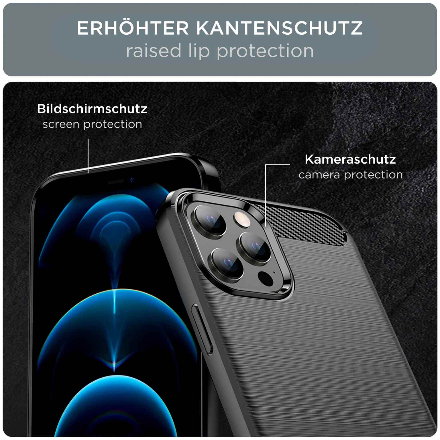 ONEFLOW Shift Case iPhone 12 Pro Max Carbon Optik gebürstet – Weiteres Produktbild 2