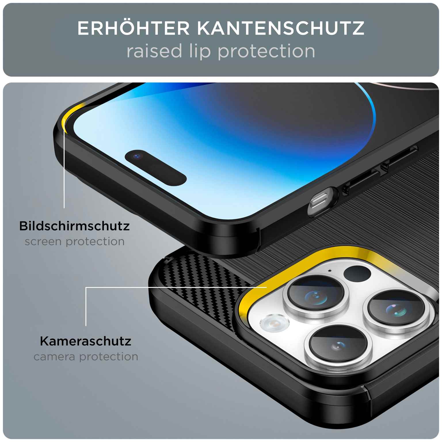ONEFLOW Shift Case iPhone 15 Pro Max Carbon Optik gebürstet – Weiteres Produktbild 2