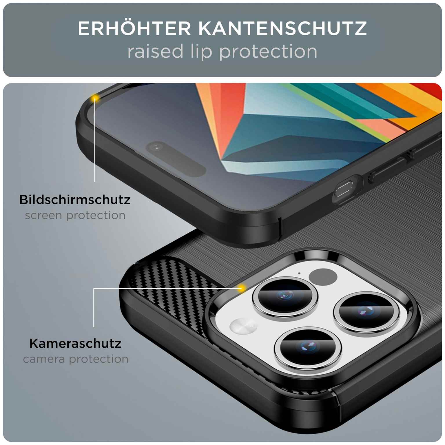 ONEFLOW Shift Case iPhone 15 Pro Carbon Optik gebürstet – Weiteres Produktbild 2 ONEFLOW Shift Case iPhone 15 Pro Carbon Optik gebürstet – Weiteres Produktbild 2