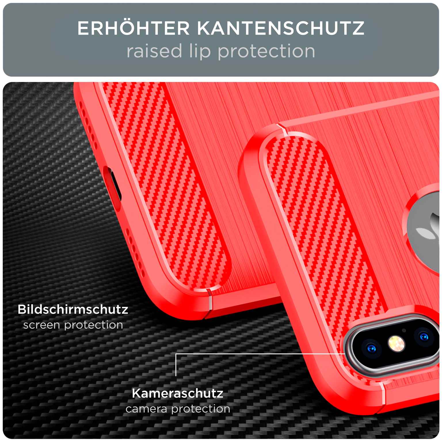 ONEFLOW Shift Case iPhone X Carbon Optik gebürstet – Weiteres Produktbild 1