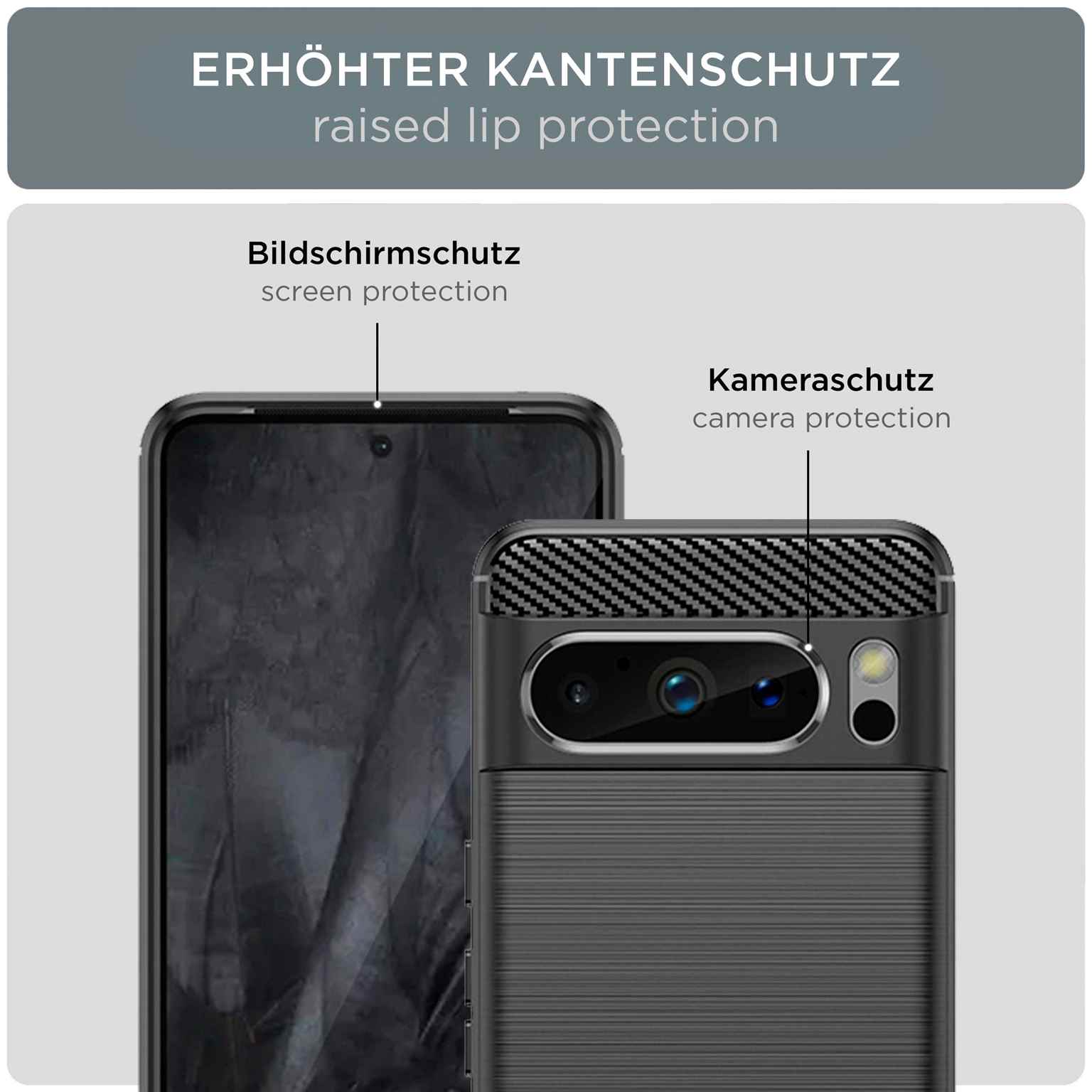 ONEFLOW Shift Case Google Pixel 8 Pro Carbon Optik gebürstet – Weiteres Produktbild 1