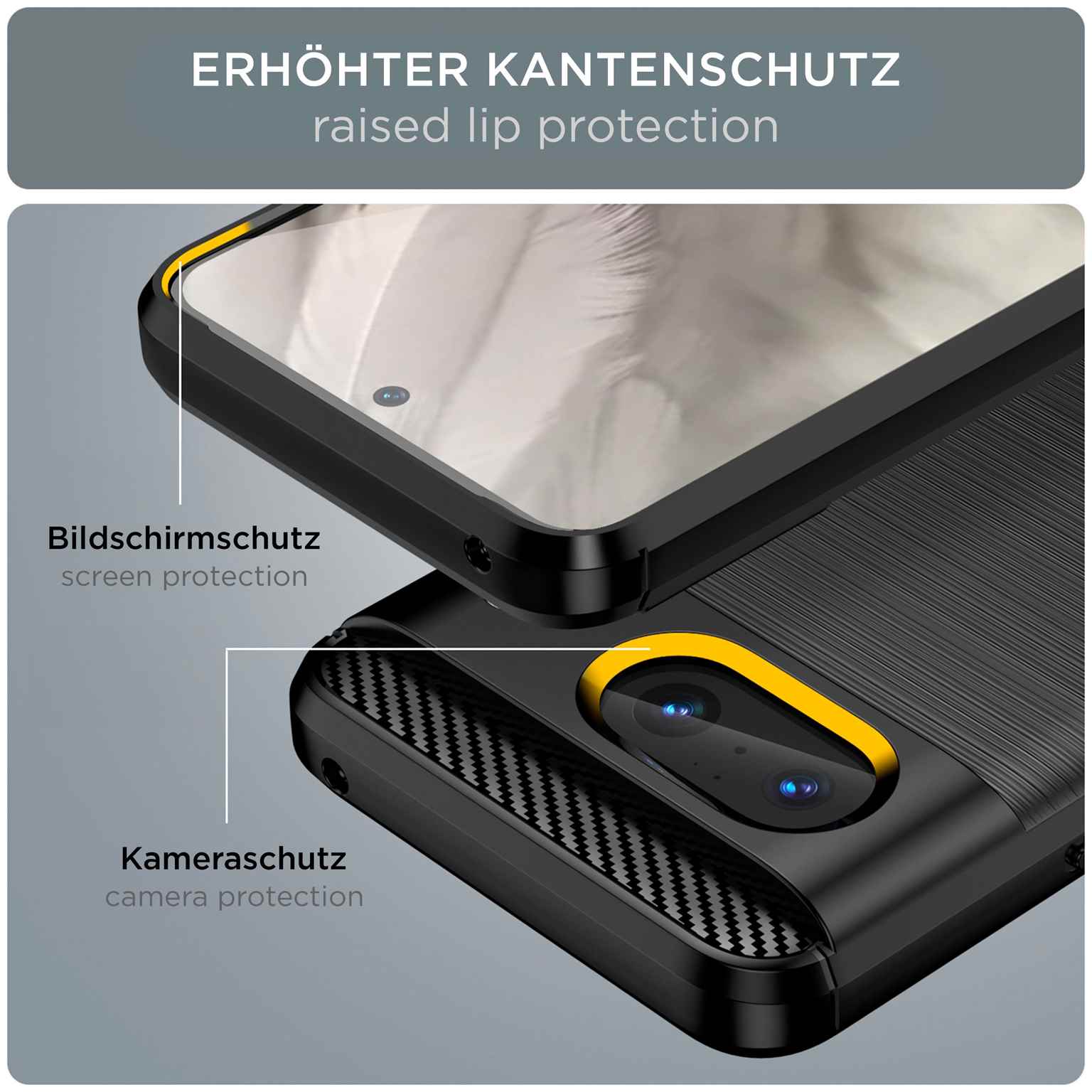 ONEFLOW Shift Case Google Pixel 8 Carbon Optik gebürstet – Weiteres Produktbild 1