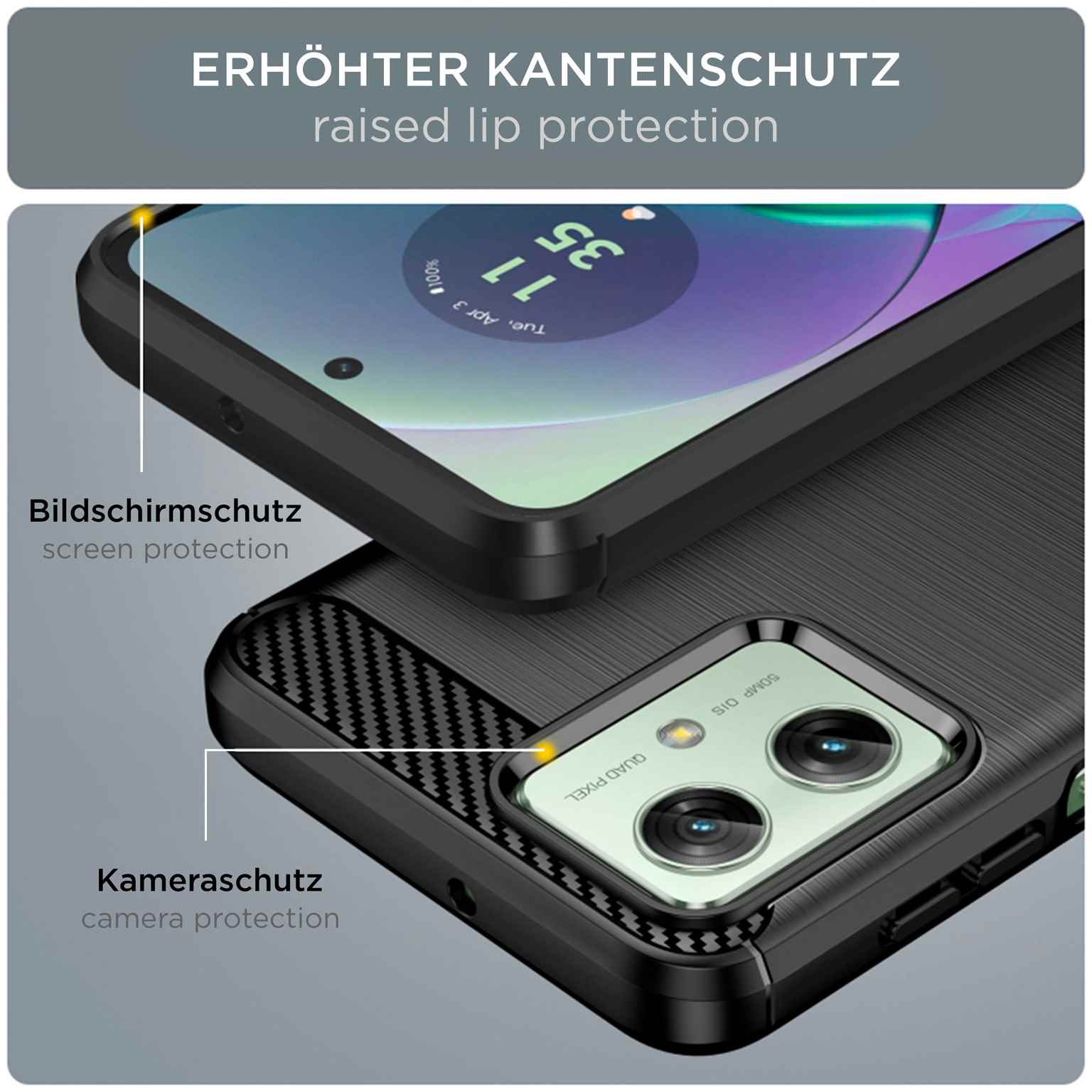 ONEFLOW Shift Case Motorola Moto G54 5G Carbon Optik gebürstet – Weiteres Produktbild 2 ONEFLOW Shift Case Motorola Moto G54 5G Carbon Optik gebürstet – Weiteres Produktbild 2