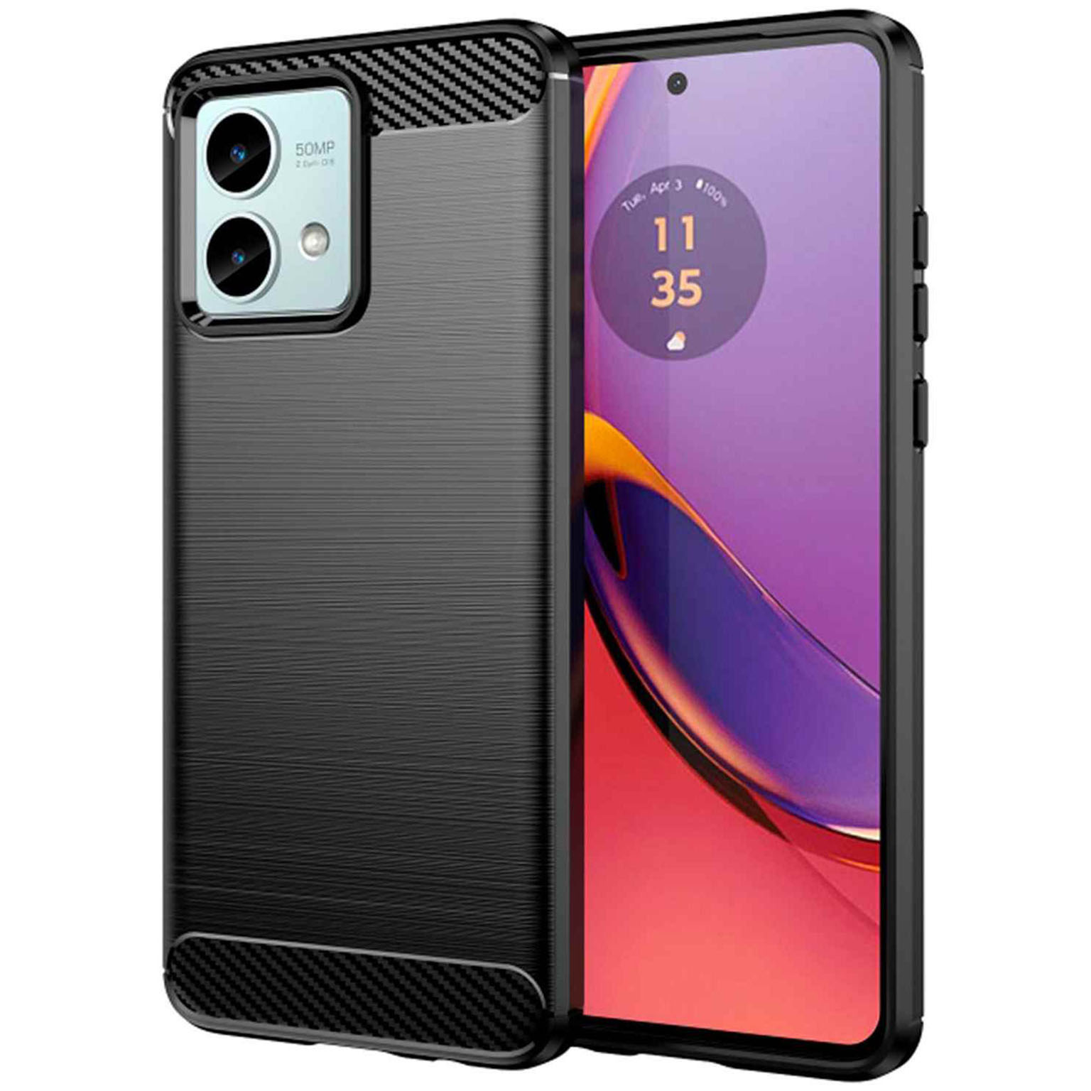 ONEFLOW Shift Case Motorola Moto G84 5G Carbon Optik gebürstet – undefined