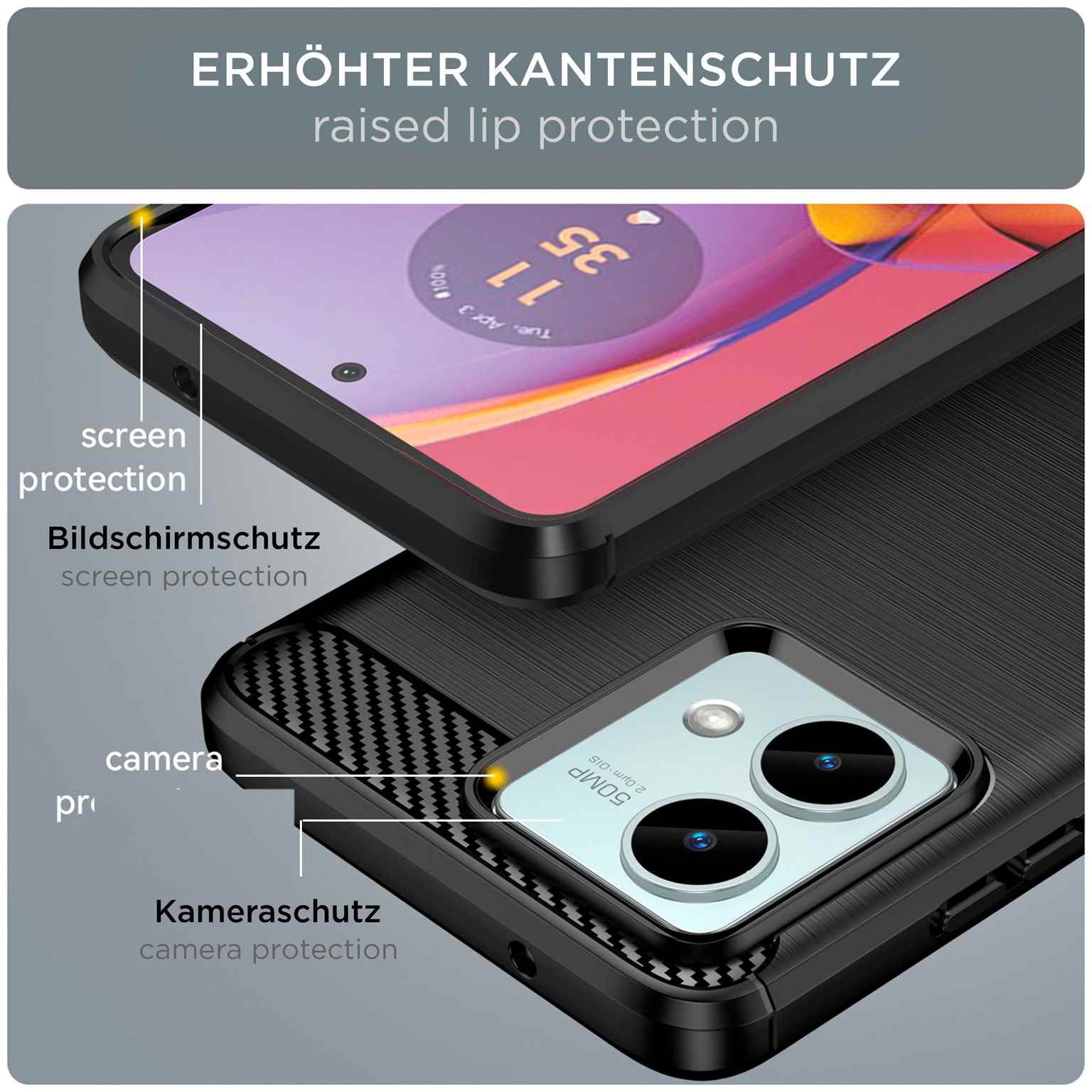 ONEFLOW Shift Case Motorola Moto G84 5G Carbon Optik gebürstet – Weiteres Produktbild 2 ONEFLOW Shift Case Motorola Moto G84 5G Carbon Optik gebürstet – Weiteres Produktbild 2