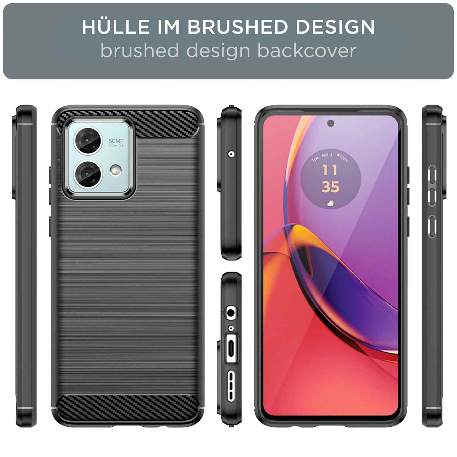 ONEFLOW Shift Case Motorola Moto G84 5G Carbon Optik gebürstet – Weiteres Produktbild 6