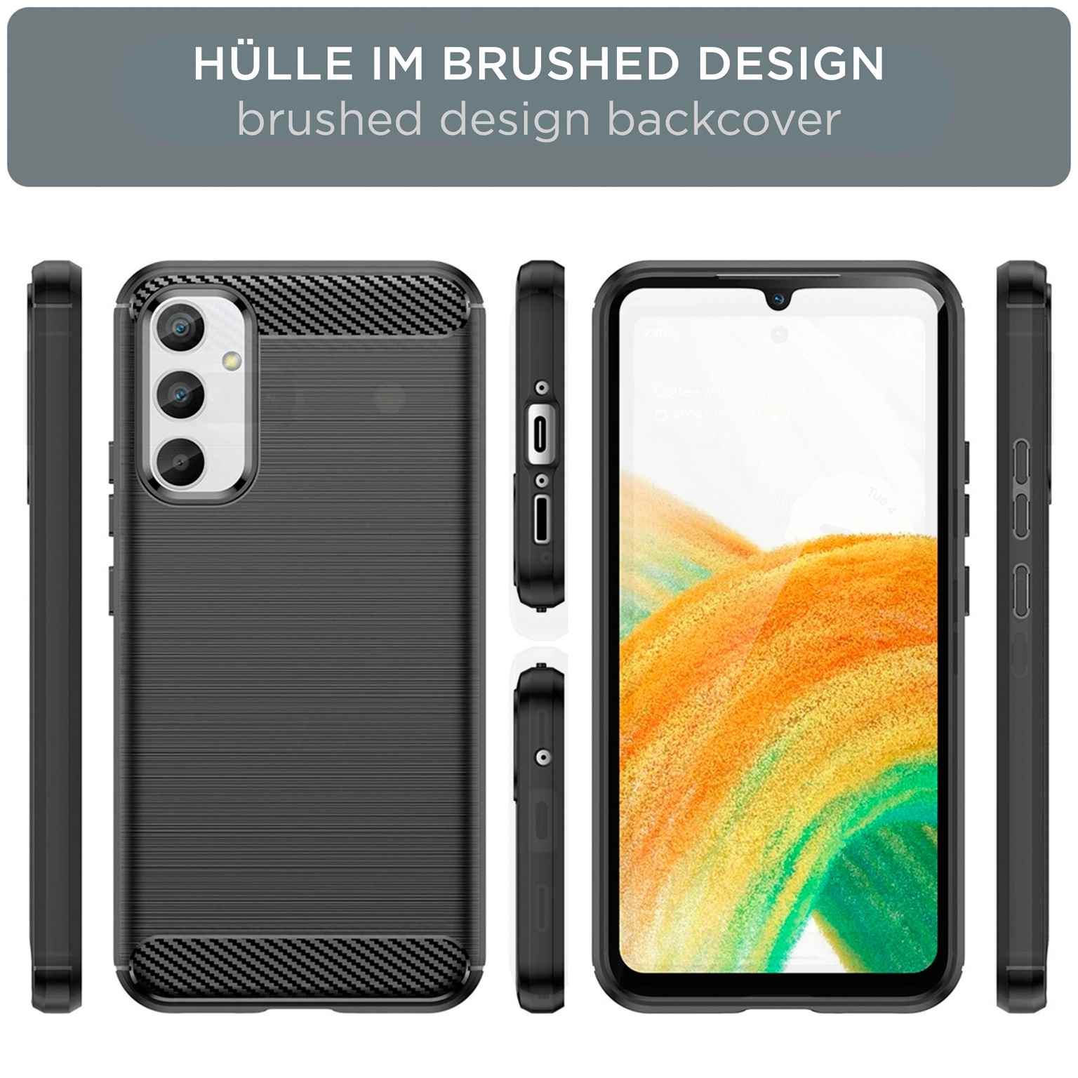 ONEFLOW Shift Case Samsung Galaxy A34 5G Carbon Optik gebürstet – Weiteres Produktbild 5