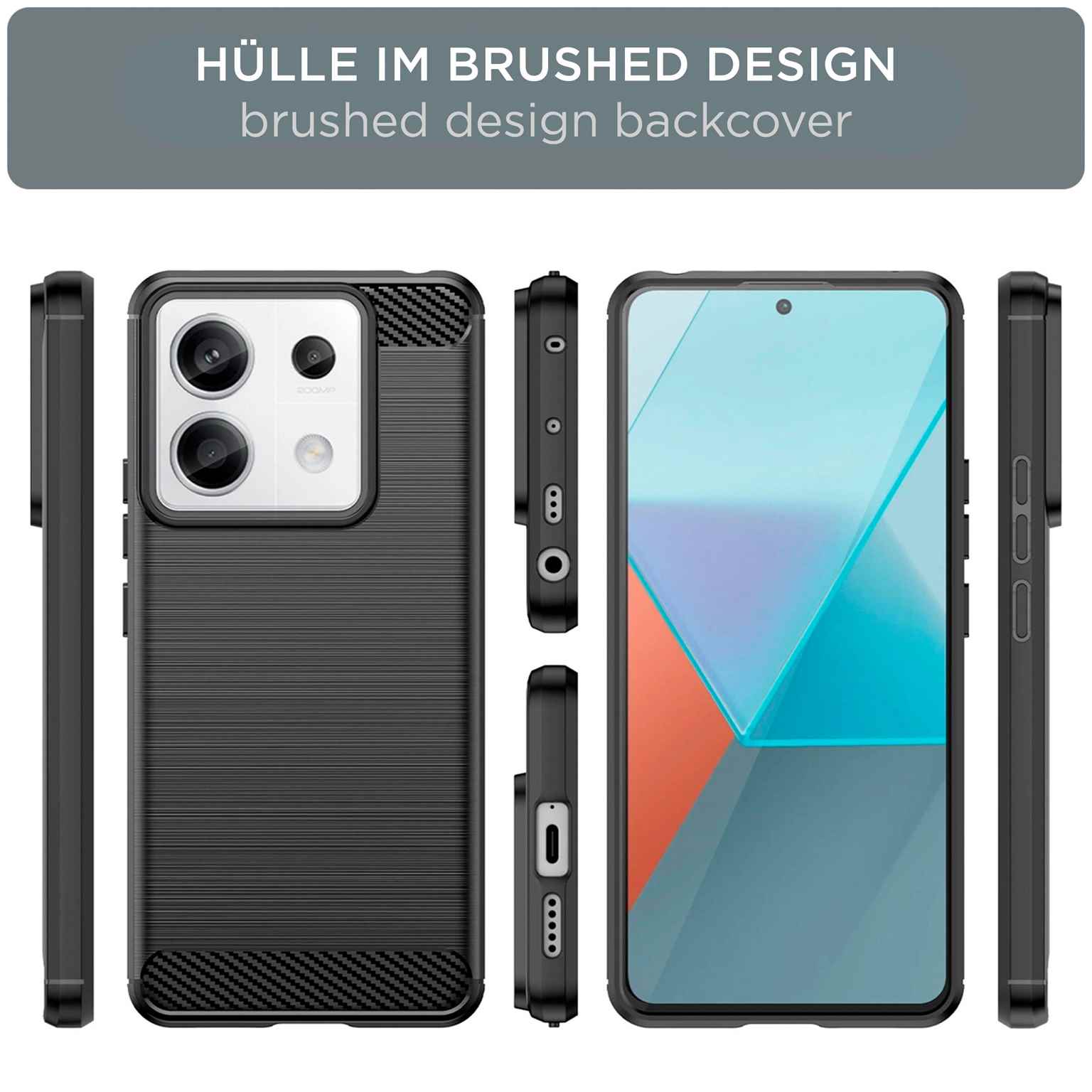 ONEFLOW Shift Case Redmi Note 13 5G Carbon Optik gebürstet – Weiteres Produktbild 5