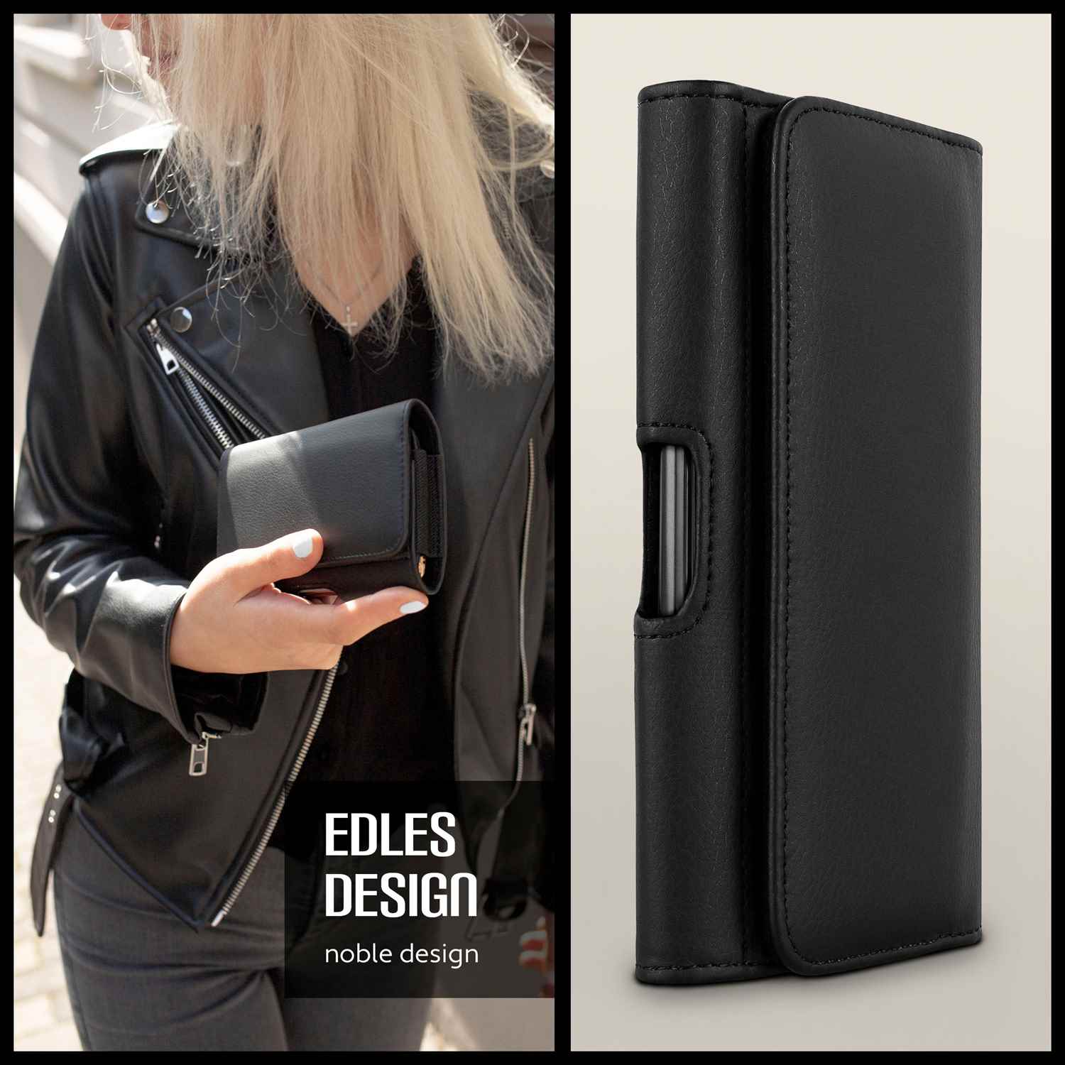 moex Snap Bag Huawei Ascend Y530 Handytasche Gürtel Leder Optik – Weiteres Produktbild 2