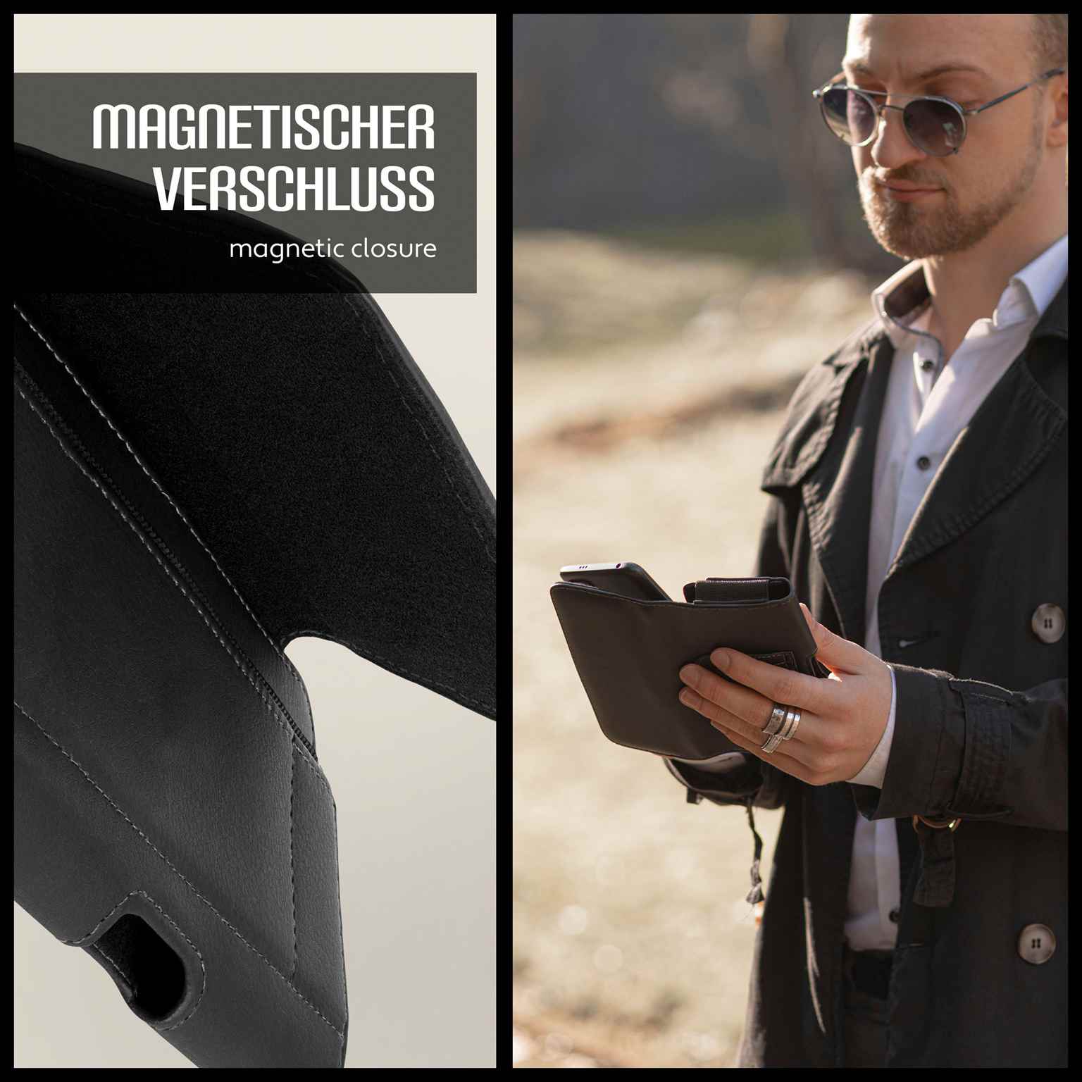 moex Snap Bag Samsung Galaxy A7 (2016) Handytasche Gürtel Leder Optik – Weiteres Produktbild 3