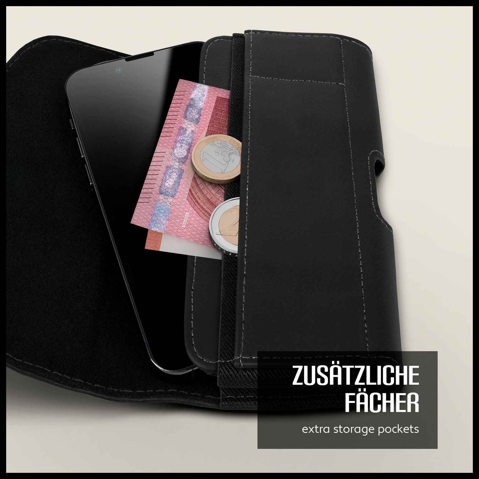 moex Snap Bag Samsung Galaxy J5 (2016) Handytasche Gürtel Leder Optik – Weiteres Produktbild 2
