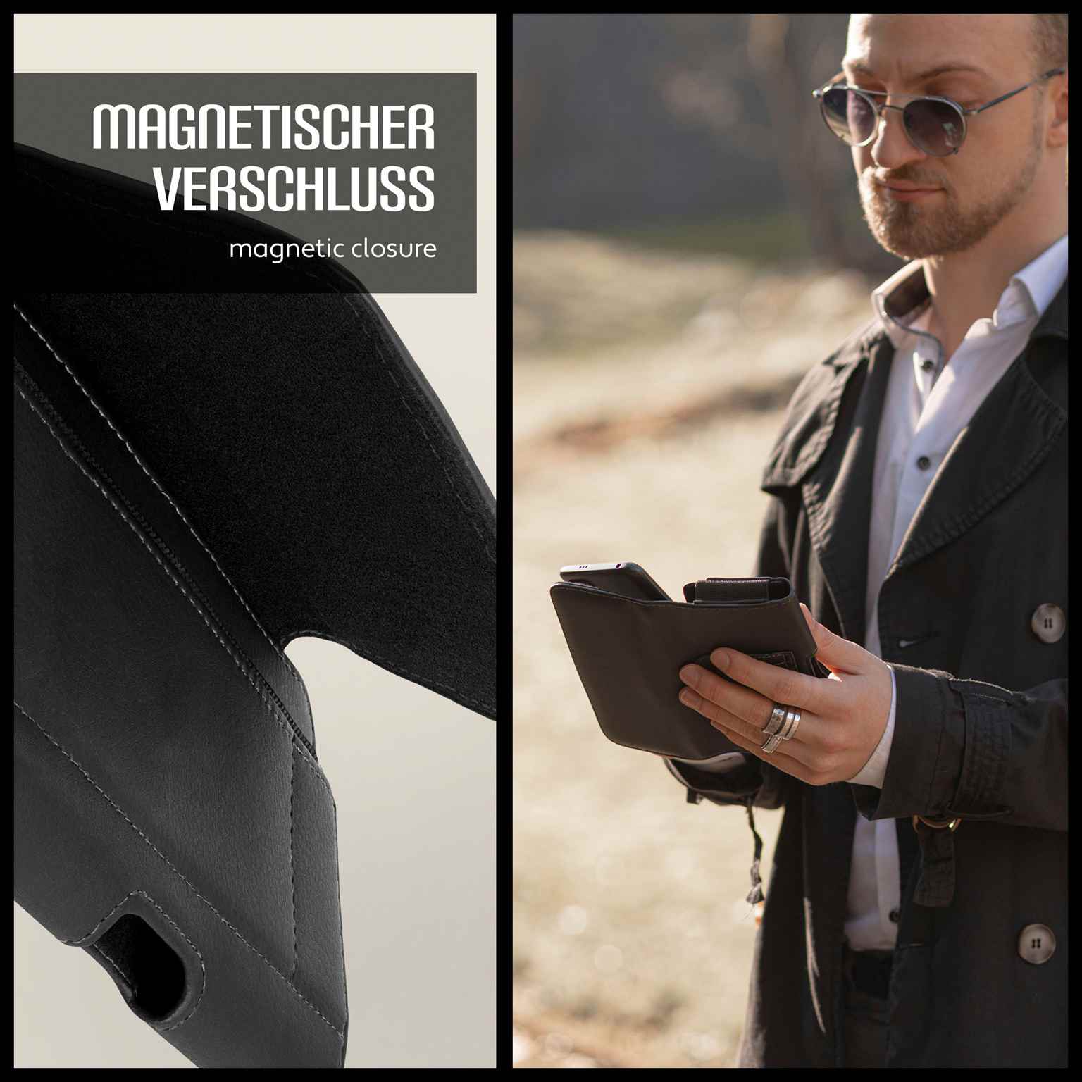 moex Snap Bag Samsung Galaxy J5 (2016) Handytasche Gürtel Leder Optik – Weiteres Produktbild 3