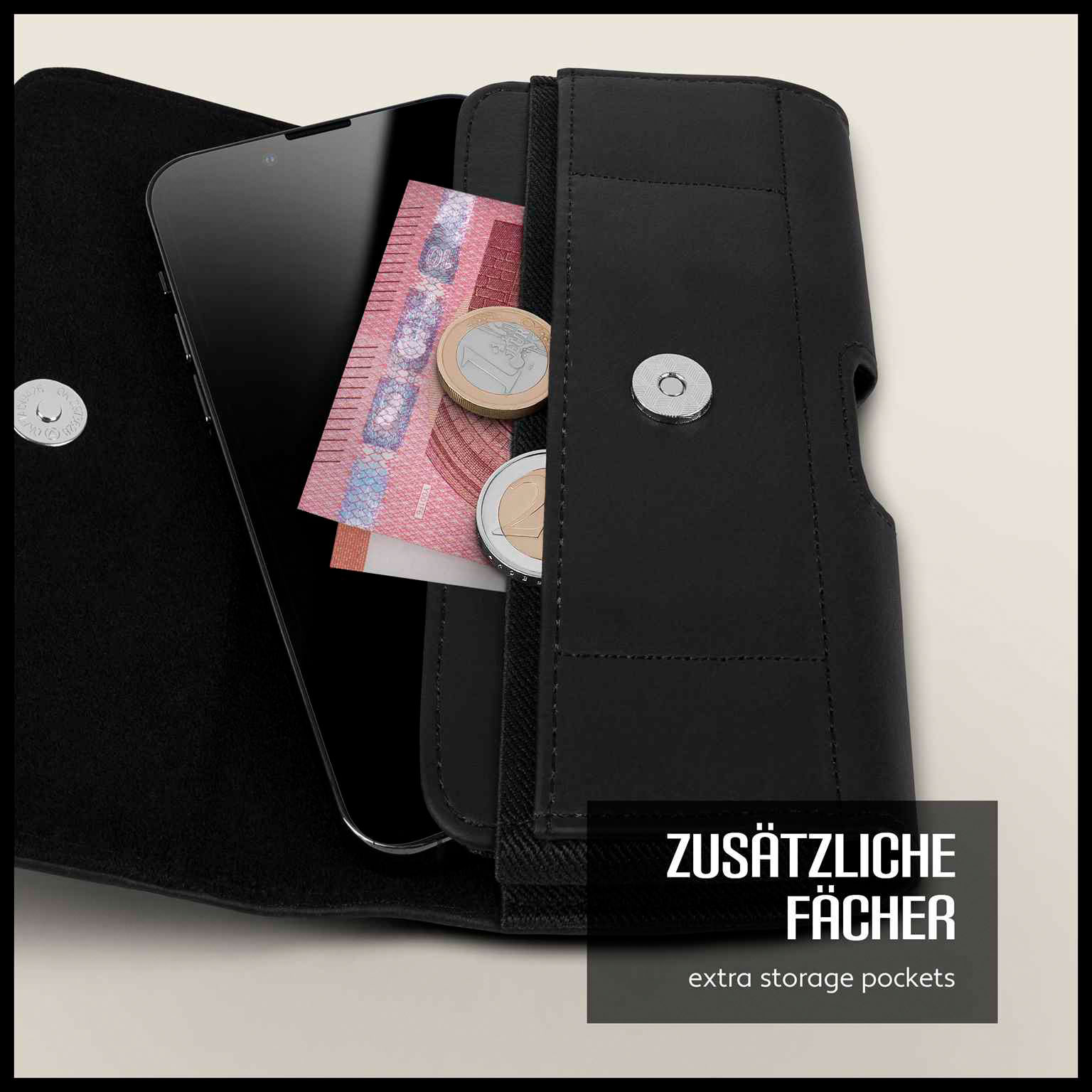 moex Snap Bag Nokia G22 Handytasche Gürtel Leder Optik – Weiteres Produktbild 4