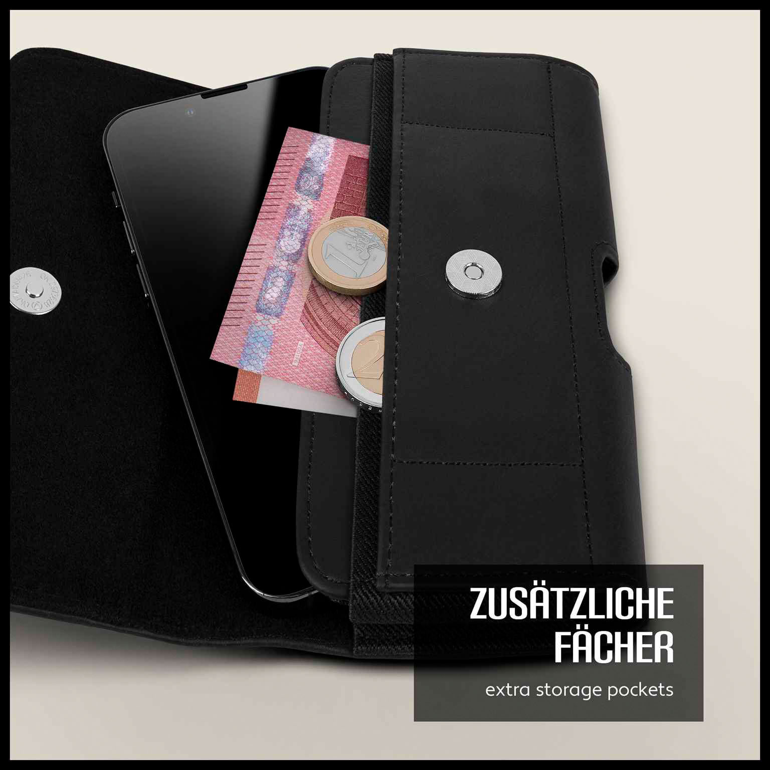moex Snap Bag Samsung Galaxy A34 5G Handytasche Gürtel Leder Optik – Weiteres Produktbild 3