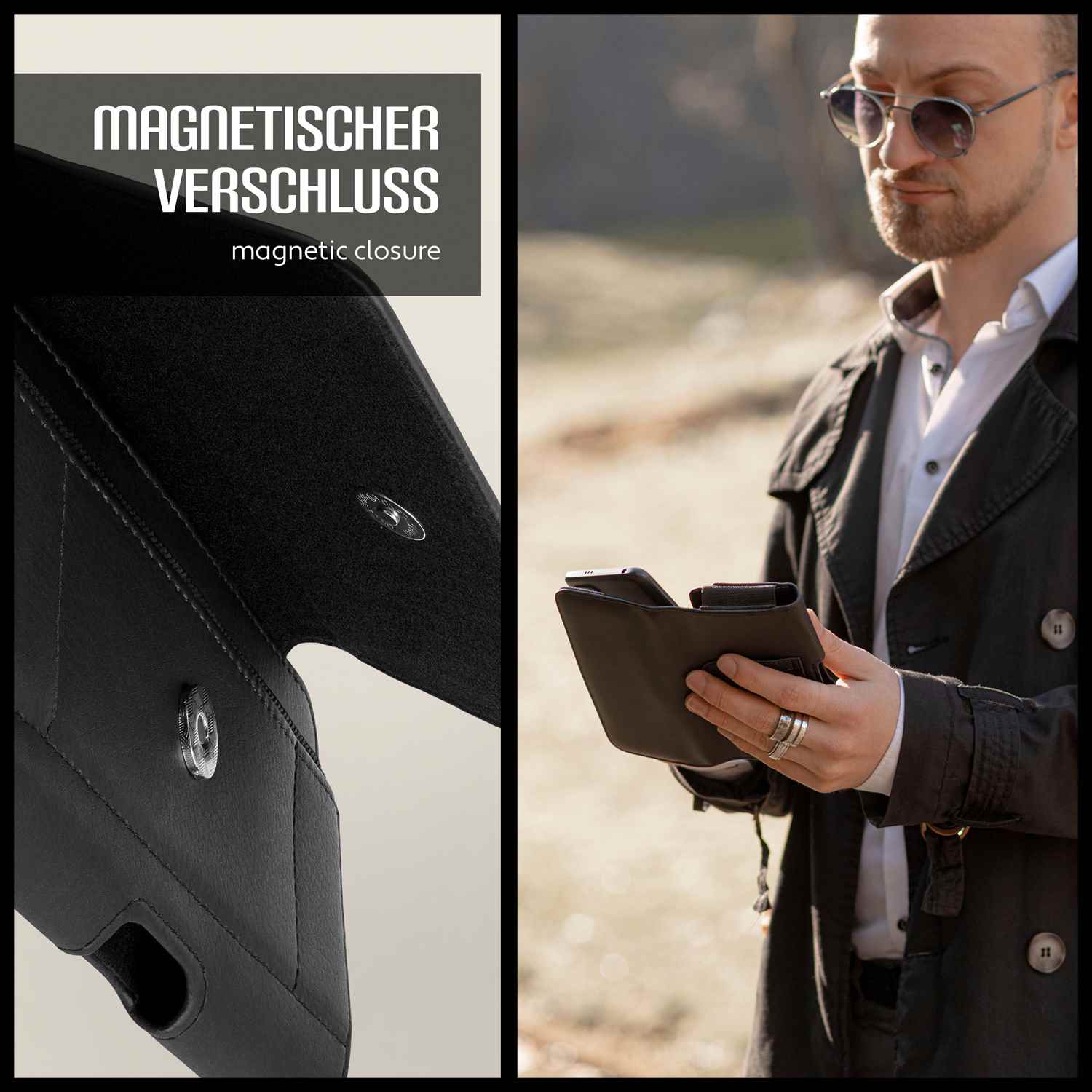 moex Snap Bag Redmi Note 10 Pro Handytasche Gürtel Leder Optik – Weiteres Produktbild 4