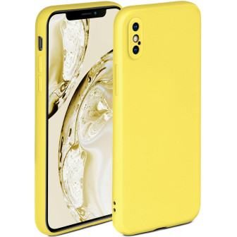 ONEFLOW Soft Case iPhone XS mit Kameraschutz – Melonengelb