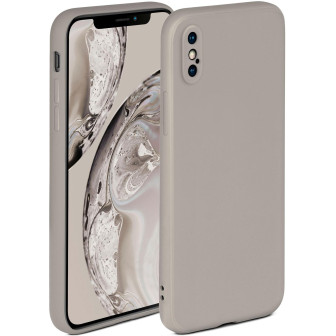 ONEFLOW Soft Case iPhone XS mit Kameraschutz – Taupe