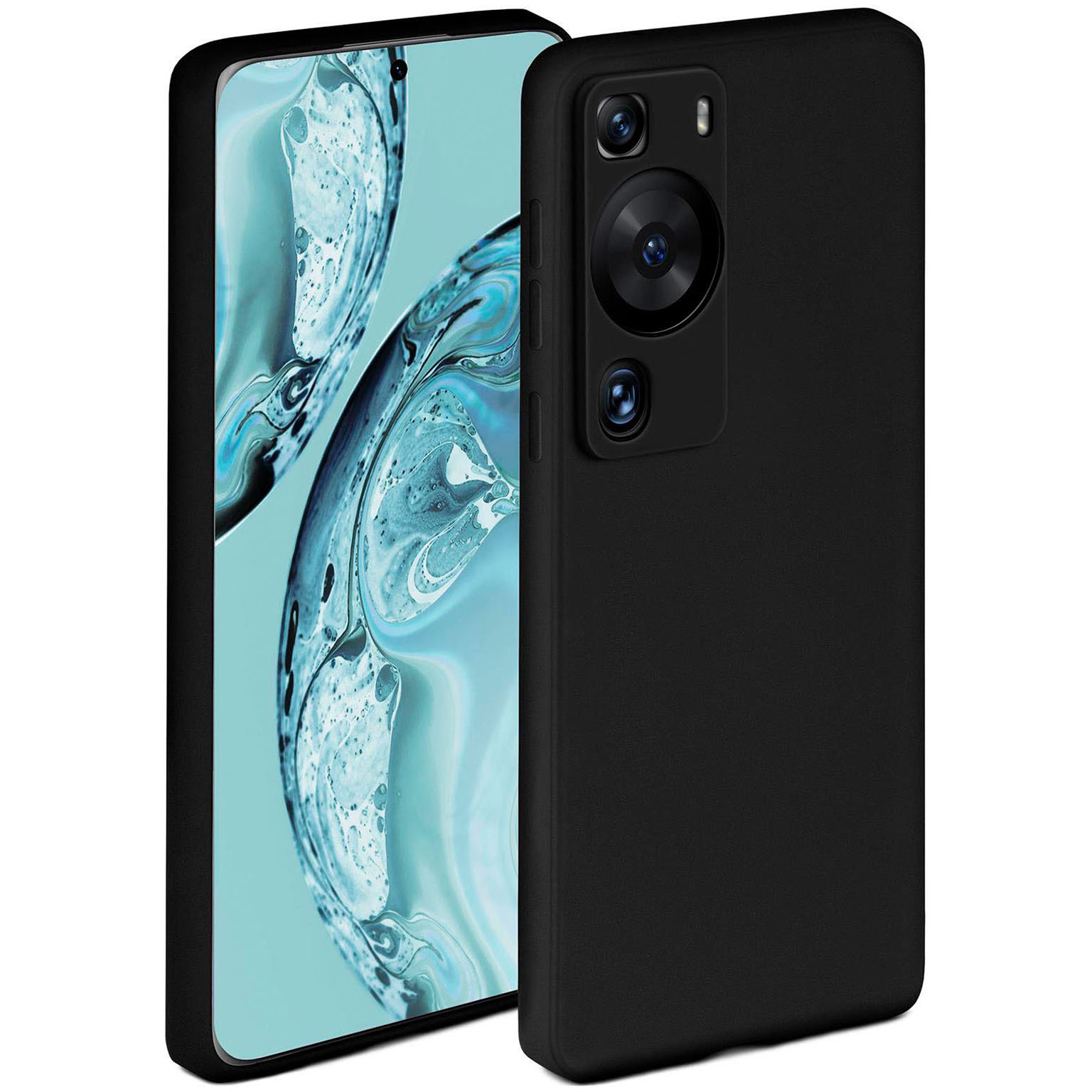 ONEFLOW Soft Case Huawei P60 Pro mit Kameraschutz – Onyx Schwarz