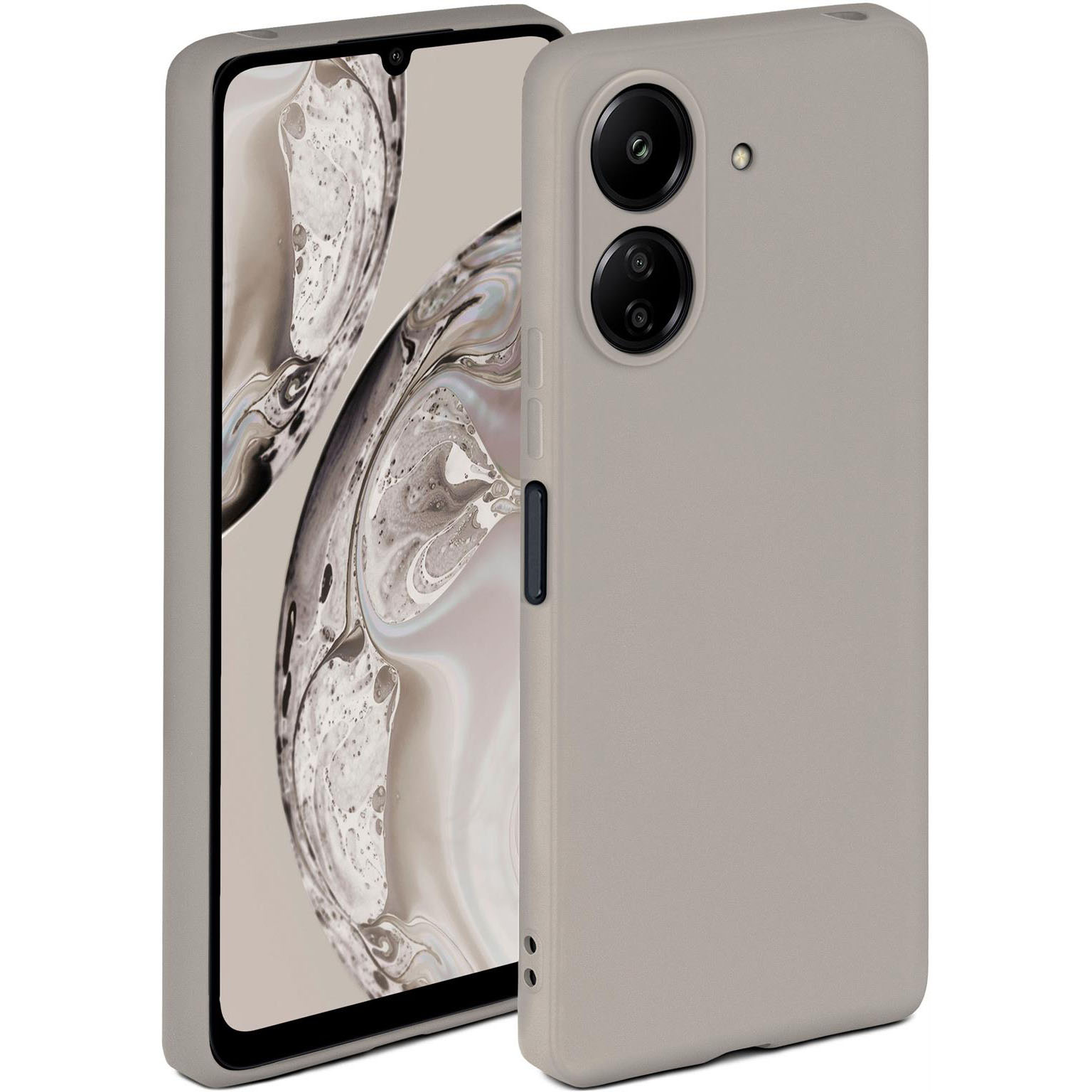 ONEFLOW Soft Case Poco C65 mit Kameraschutz – Taupe