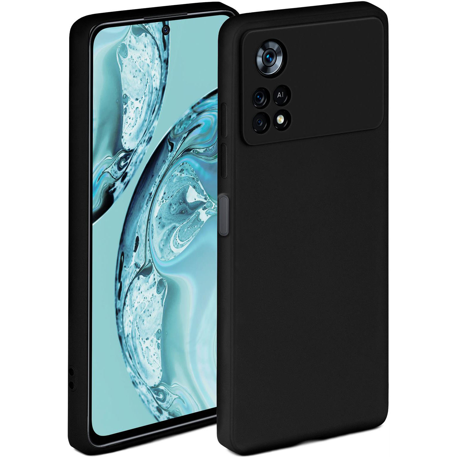 ONEFLOW Soft Case Poco X4 Pro 5G mit Kameraschutz – Onyx Schwarz