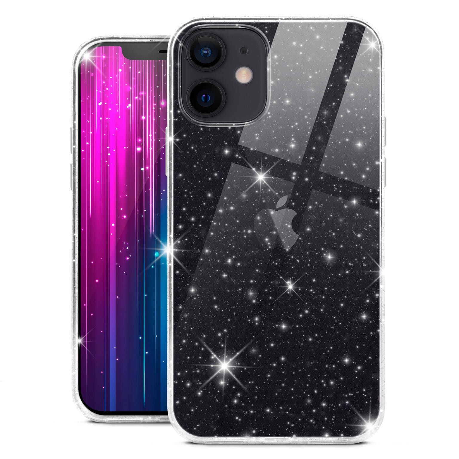 moex Sparky Case - Cover per iPhone 12 Mini, effetto glitterato, in moex Sparky Case - Cover per iPhone 12 Mini, effetto glitterato, in