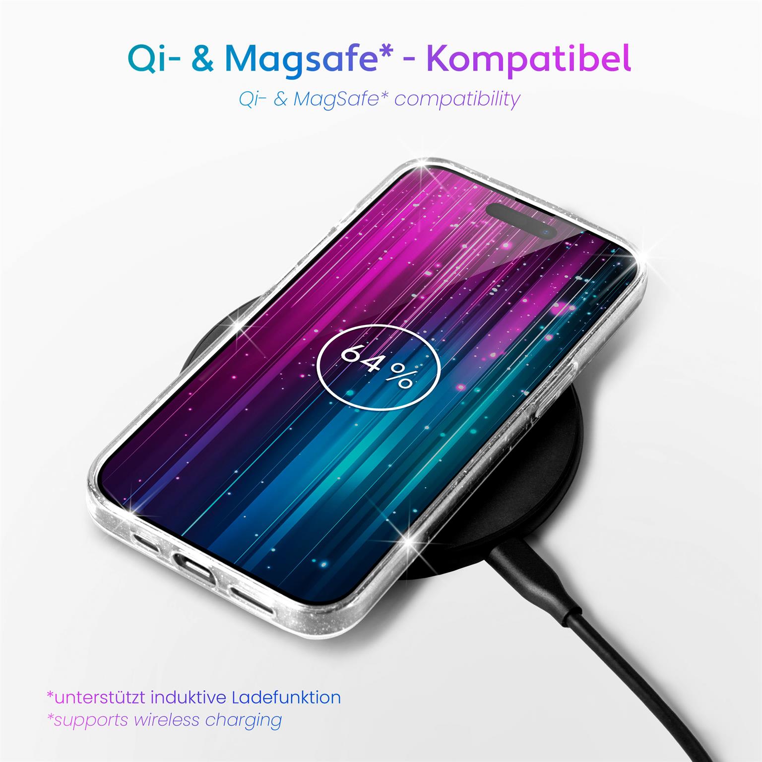 moex Sparky Case iPhone 16 mit Glitzer Design – Weiteres Produktbild 7