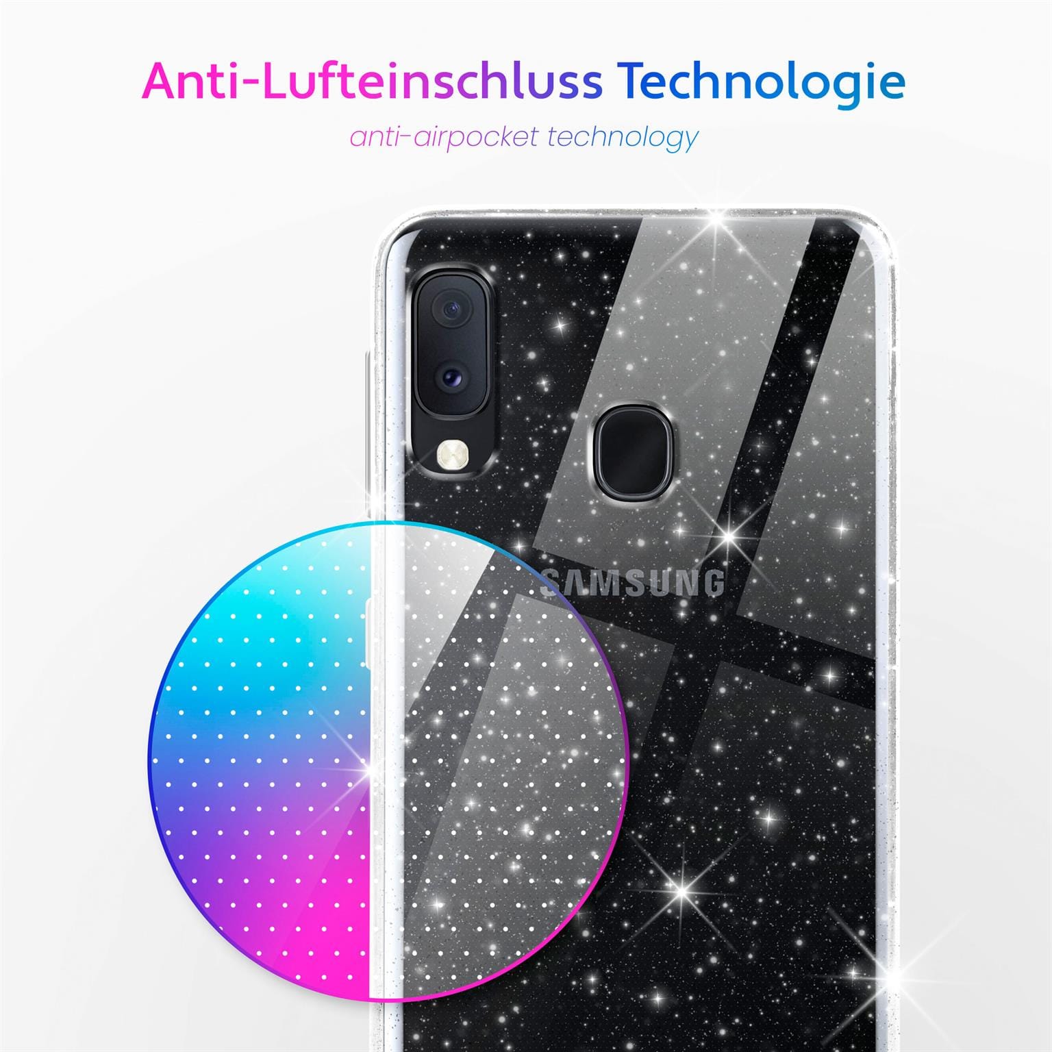 moex Sparky Case Samsung Galaxy A20e mit Glitzer Design – Weiteres Produktbild 5 moex Sparky Case Samsung Galaxy A20e mit Glitzer Design – Weiteres Produktbild 5