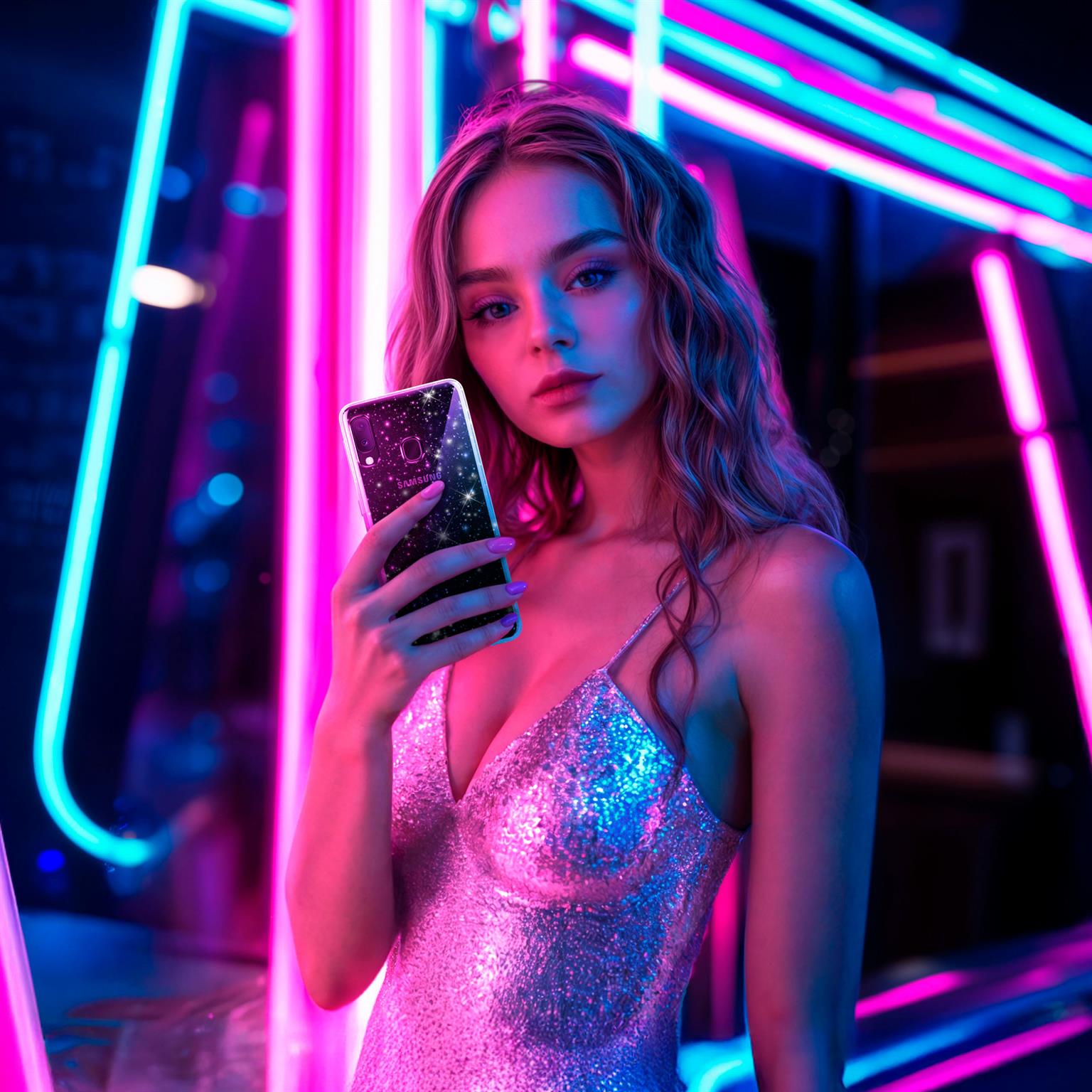 moex Sparky Case Samsung Galaxy A20e mit Glitzer Design – Weiteres Produktbild 5