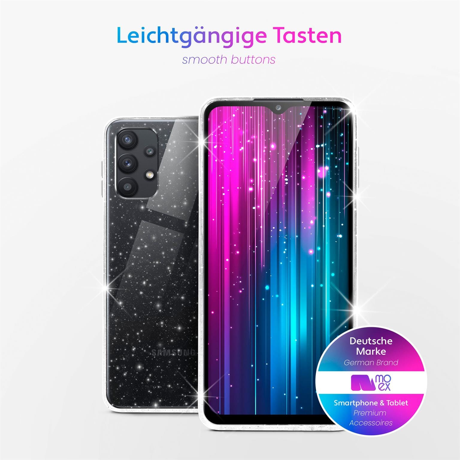 moex Sparky Case Samsung Galaxy A32 5G mit Glitzer Design – Weiteres Produktbild 3 moex Sparky Case Samsung Galaxy A32 5G mit Glitzer Design – Weiteres Produktbild 3