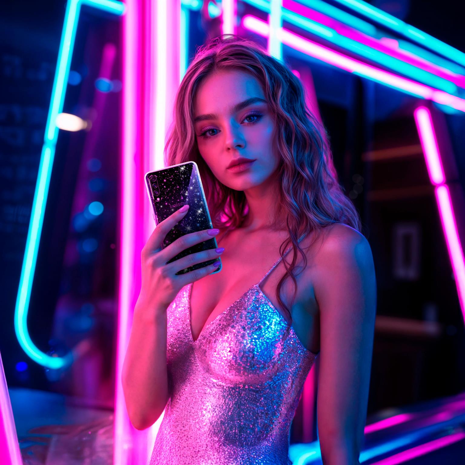 moex Sparky Case Samsung Galaxy A50 mit Glitzer Design – Weiteres Produktbild 5