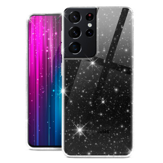 moex Sparky Case Samsung Galaxy S21 Ultra mit Glitzer Design – CLEAR