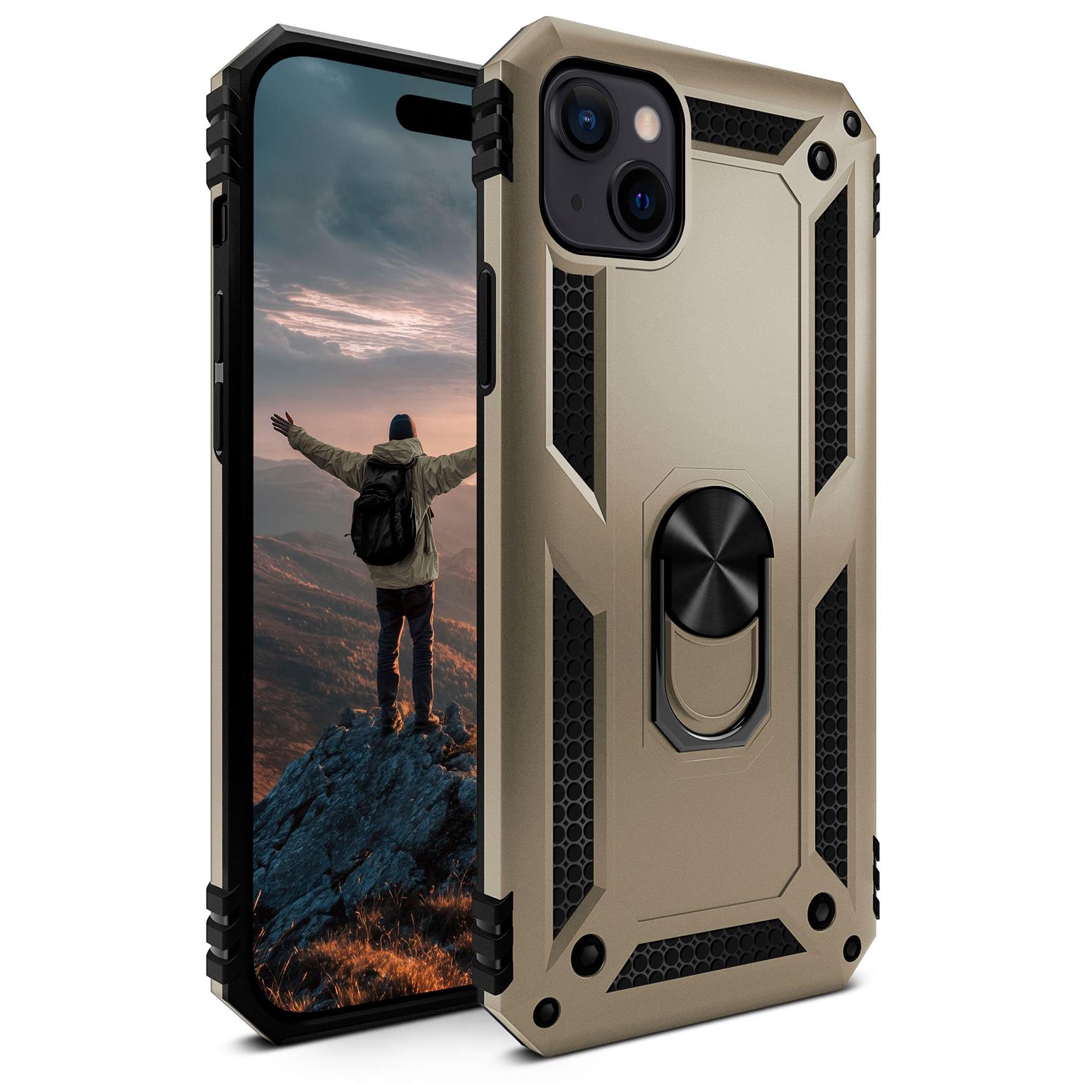 ONEFLOW Titan Cover iPhone 15 Panzerhülle Stoßfest – Desert Gold