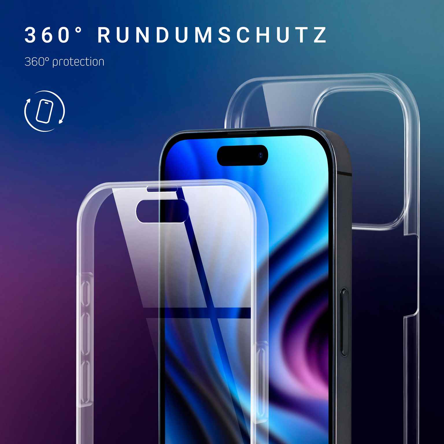 ONEFLOW Touch Case iPhone 15 Pro Komplett Hülle 360 Grad – Weiteres Produktbild 2 ONEFLOW Touch Case iPhone 15 Pro Komplett Hülle 360 Grad – Weiteres Produktbild 2